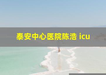 泰安中心医院陈浩 icu